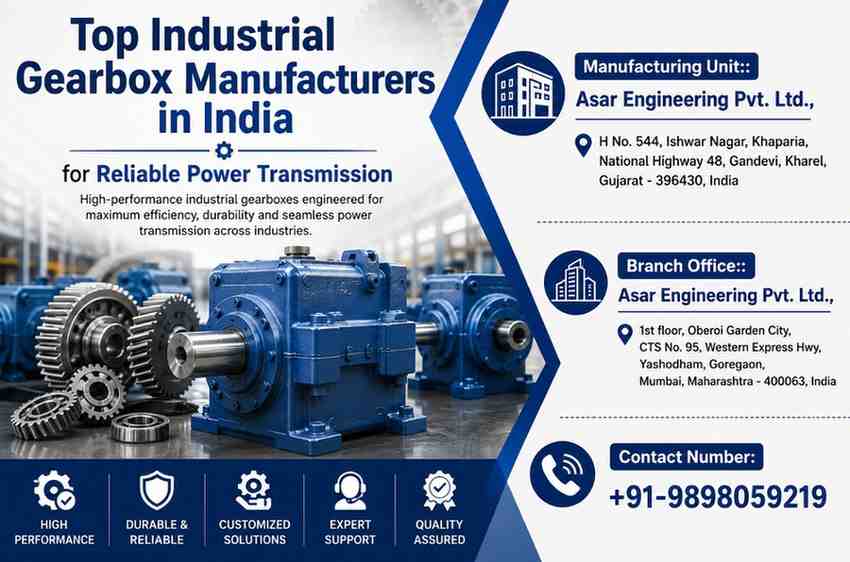 Top Industrial Gearbox Manufacturers in India for Reliable Power Transmission